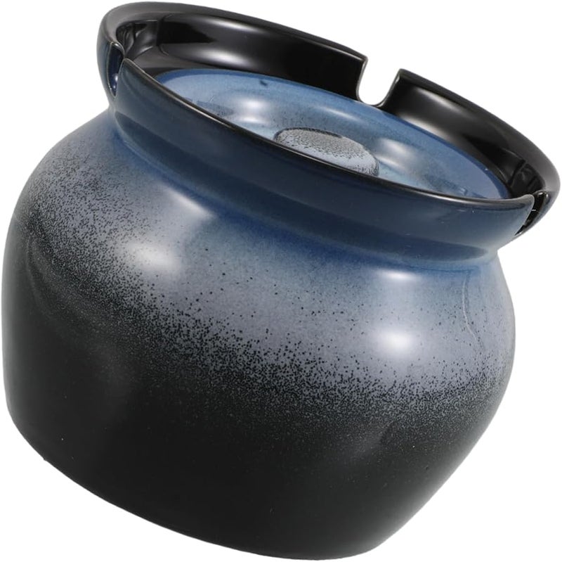 Decorative Ceramic Ashtray with Lid Windproof for Indoor Outdoor Home Patio Garden - Image 1